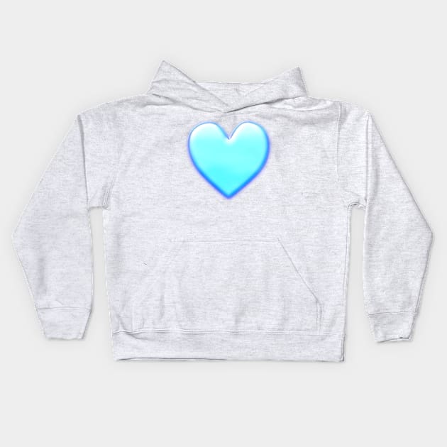 Big Light Blue Heart Kids Hoodie by SpieklyArt